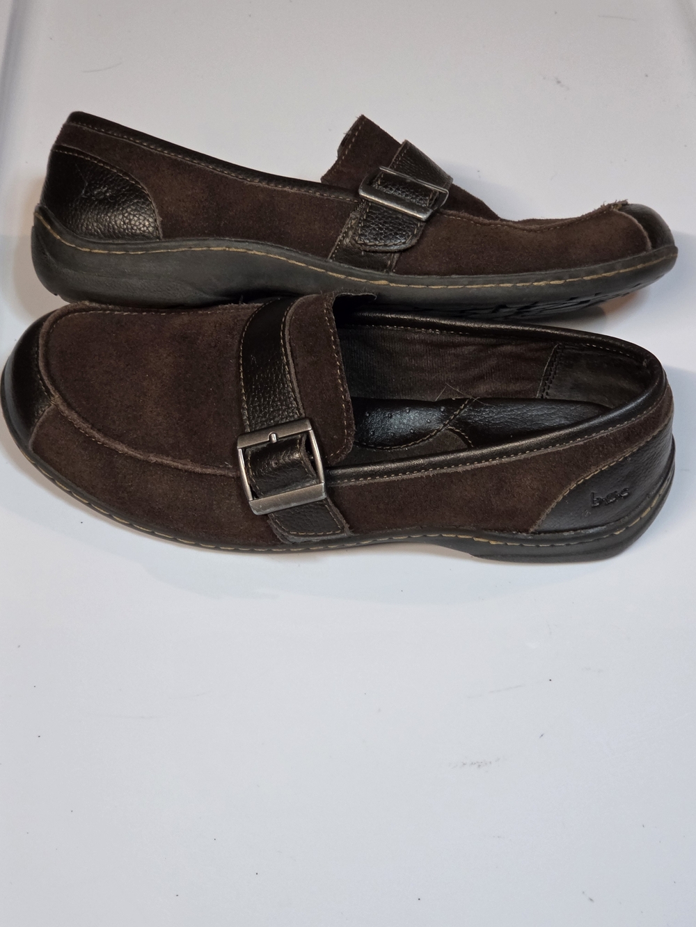 b.o.c. Women's Dark Brown Suede Loafers with Buckle